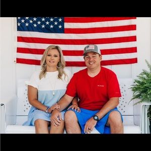 White and blue large boutique dress